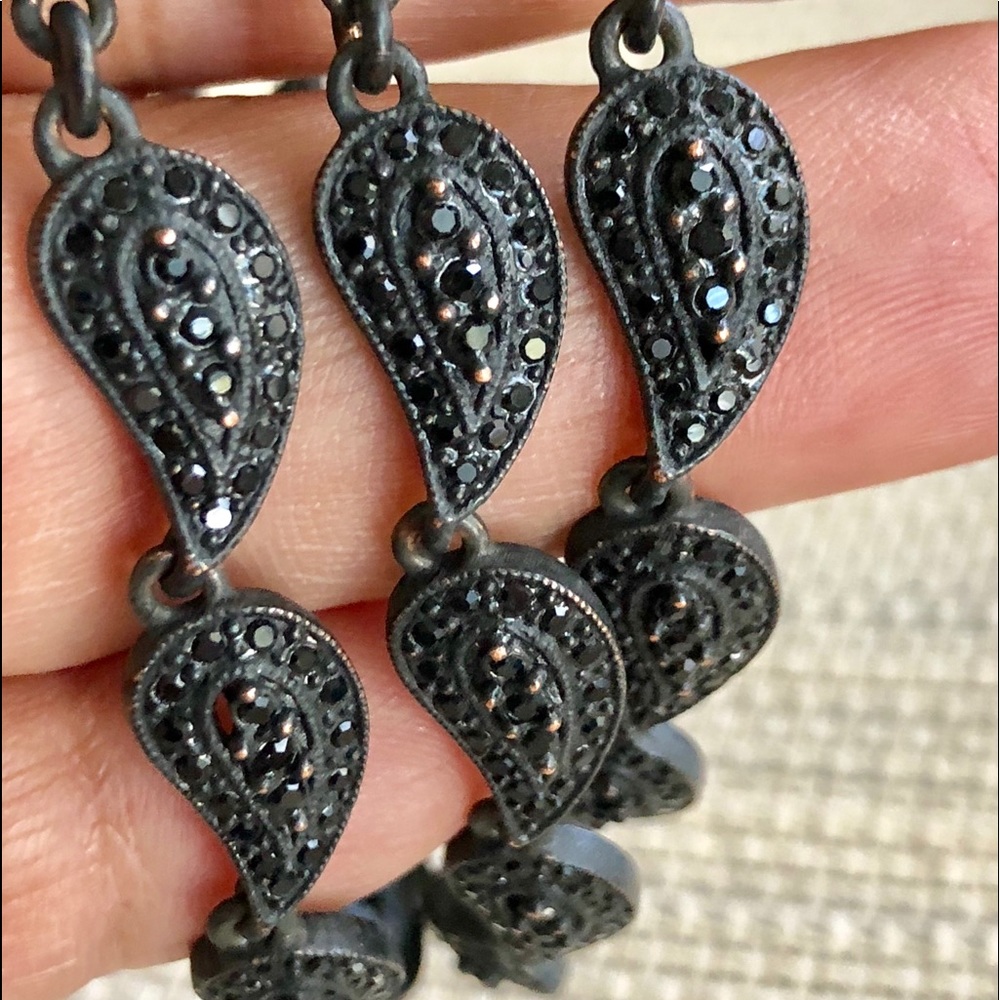 ❤️BLACK 3 STRAND VINTAGE STYLE PAISLEY BRACELET